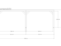 Douglas overkapping, 407 x 783 cm + wand blank, verando, living - afbeelding 3 van  6