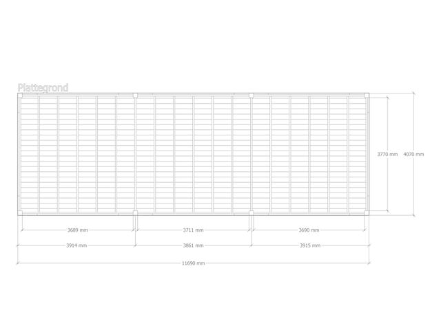 Douglas overkapping 407x1169cm + wanden blank verando, living - afbeelding 2 van  6