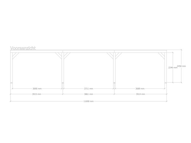 Douglas overkapping 407x1169cm + wanden zwart verando, living - afbeelding 3 van  6