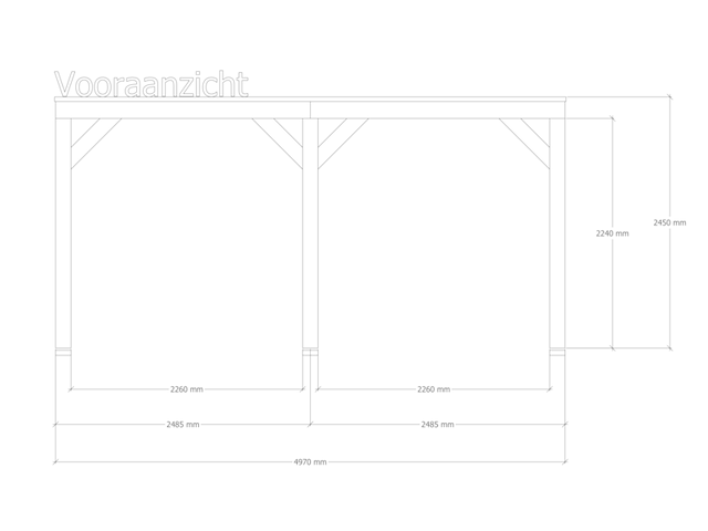Douglas overkapping 407x497cm + wand zwart verando, living - afbeelding 3 van  6