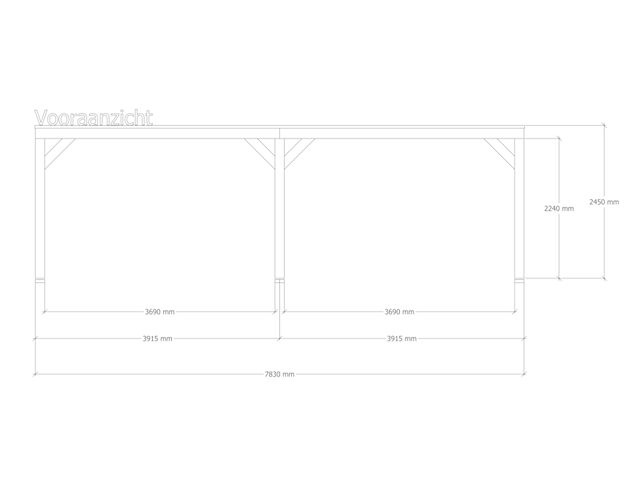 Douglas overkapping 407x783cm + wanden blank verando, living - afbeelding 3 van  6