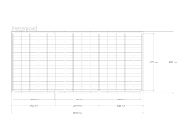 Douglas overkapping 407x869cm verando, living - afbeelding 2 van  6