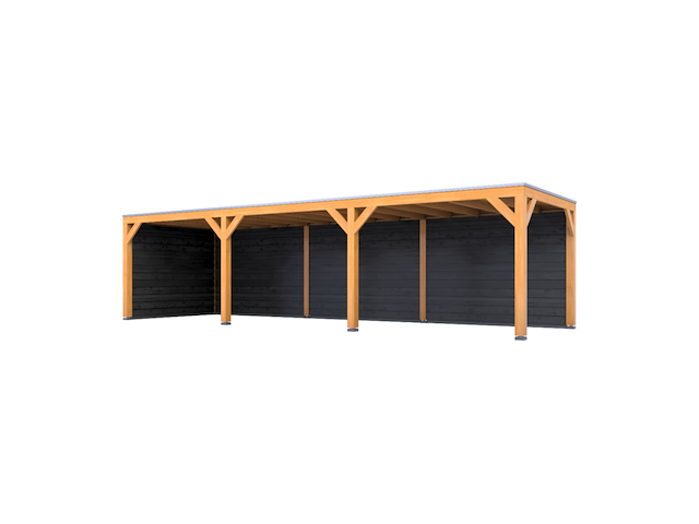 Douglas overkapping 407x986cm + wanden zwart verando, living - afbeelding 1 van  6