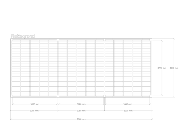 Douglas overkapping 407x986cm + wanden zwart verando, living - afbeelding 2 van  6