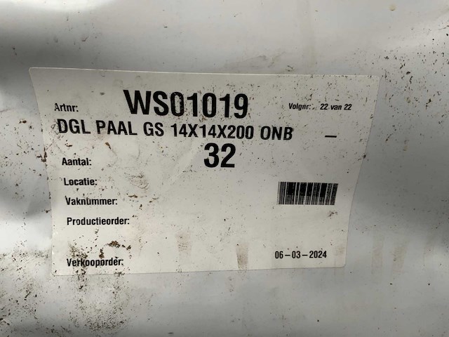 Douglas paal 2000x140x140mm (32x) - afbeelding 9 van  9