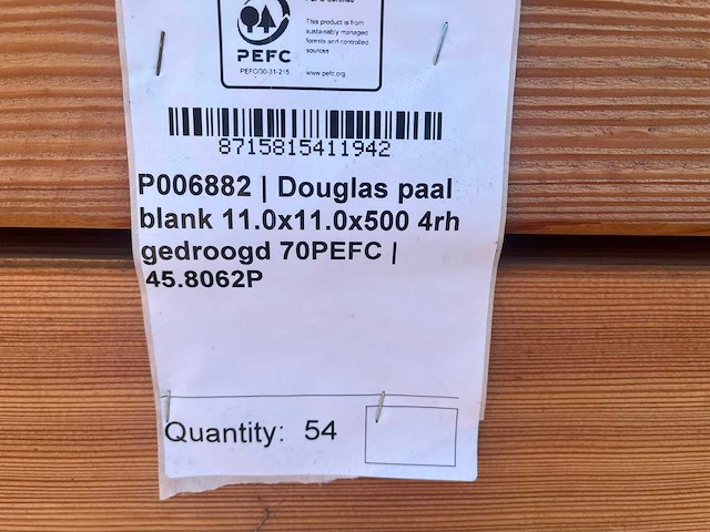 Douglas paal 5000x110x110mm (54x) - afbeelding 7 van  9