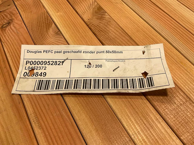 Douglas paal geschaafd - 197x4,5x4,5 cm (240x) - afbeelding 9 van  9