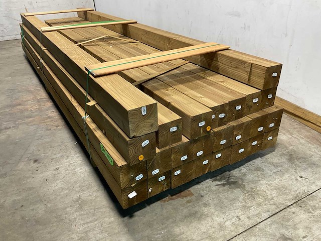 Douglas paal geschaafd duplo verlijmd 400x14x14 cm (10x) - afbeelding 4 van  7
