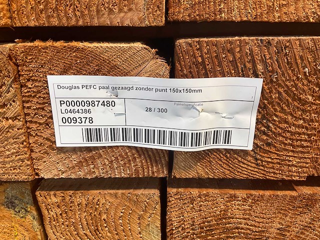 Douglas paal gezaagd - 300x15x15 cm (14x) - afbeelding 7 van  7