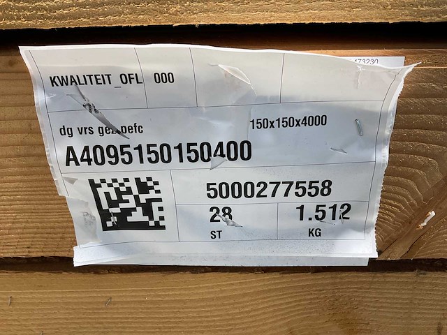 Douglas paal ruw - 400x15x15 cm (8x) - afbeelding 8 van  8