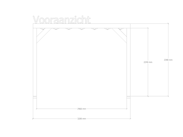 Douglas pergola, 234 x 320 cm verando, origin - afbeelding 3 van  6