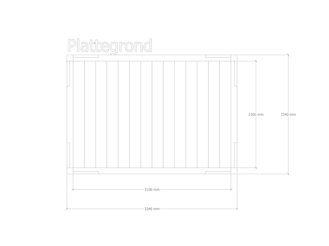 Douglas pergola, 234 x 334 cm verando, pure - afbeelding 2 van  6