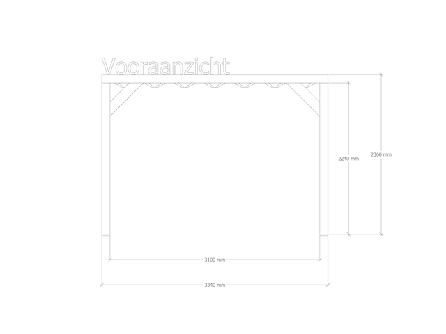 Douglas pergola, 234 x 334 cm verando, pure - afbeelding 3 van  6