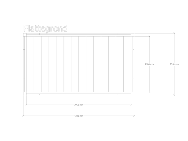 Douglas pergola 234 x 420 cm, verando, orgin - afbeelding 2 van  6