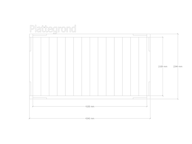 Douglas pergola, 234 x 434 cm verando, pure - afbeelding 2 van  6