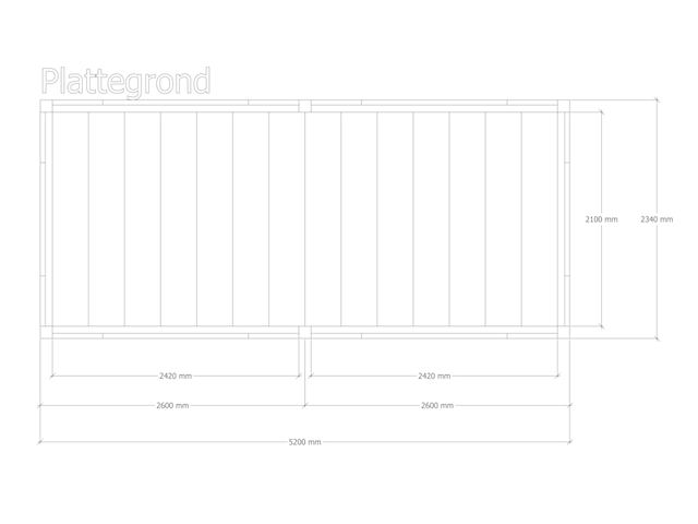 Douglas pergola 234 x 520 cm, verando, orgin - afbeelding 2 van  6
