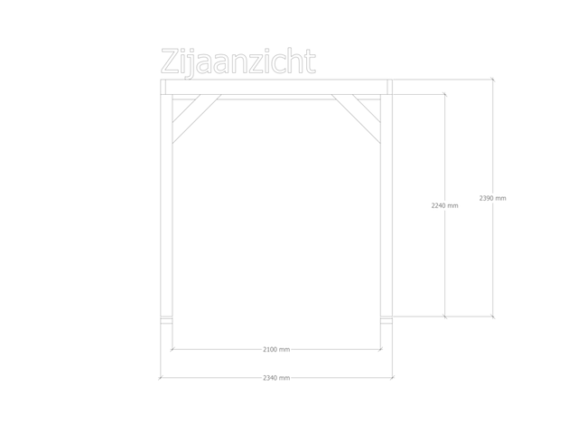 Douglas pergola 234 x 520 cm, verando, orgin - afbeelding 4 van  6