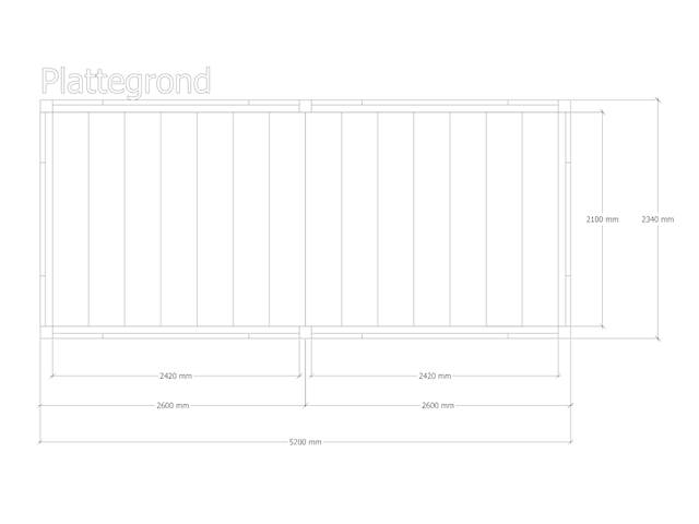 Douglas pergola, 234 x 520 cm verando, origin - afbeelding 2 van  6