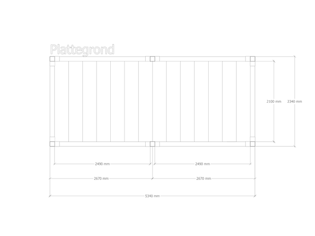 Douglas pergola, 234 x 534 cm verando, living - afbeelding 2 van  6