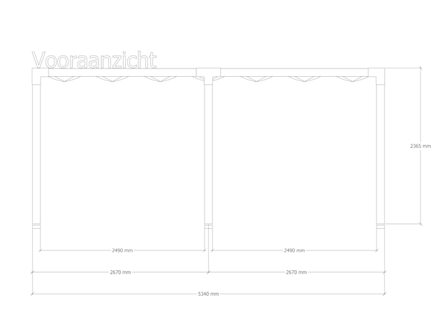 Douglas pergola, 234 x 534 cm verando, living - afbeelding 3 van  6