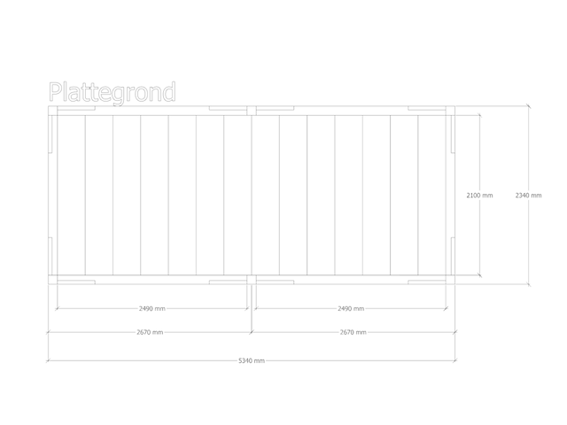 Douglas pergola, 234 x 534 cm verando, pure - afbeelding 2 van  6