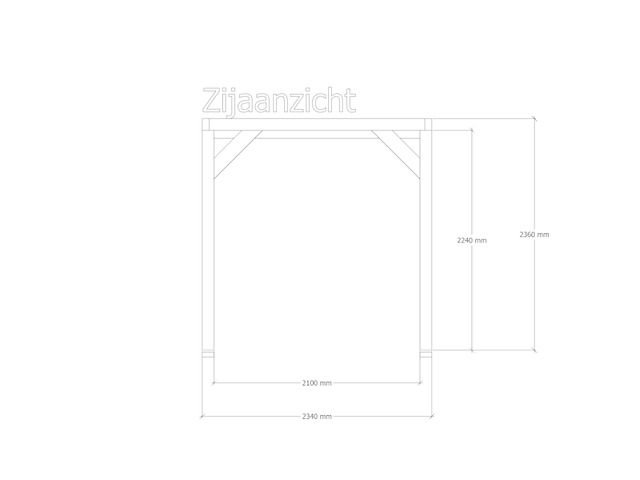 Douglas pergola, 234 x 534 cm verando, pure - afbeelding 4 van  6