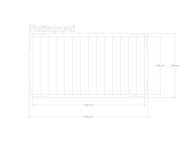 Douglas pergola 234x434cm verando, pure - afbeelding 2 van  6