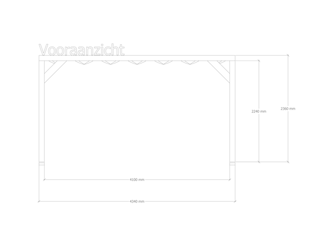 Douglas pergola 234x434cm verando, pure - afbeelding 3 van  6
