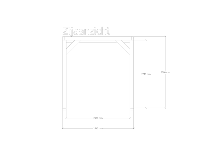 Douglas pergola 234x434cm verando, pure - afbeelding 4 van  6