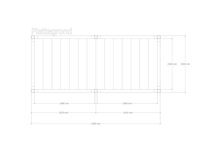 Douglas pergola 234x534cm verando, living - afbeelding 2 van  6