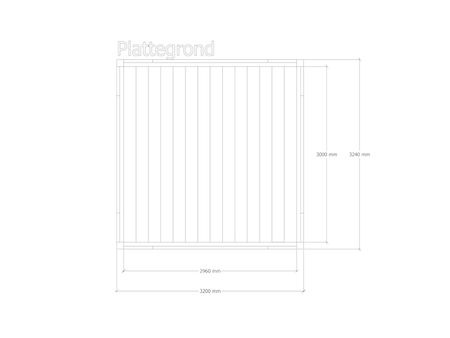 Douglas pergola 324 x 320 cm verando, orgin - afbeelding 2 van  6