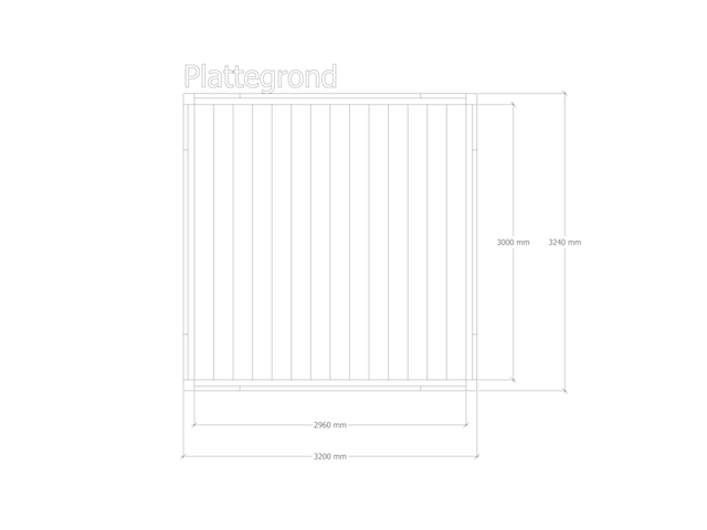 Douglas pergola 324 x 320 cm, verando, orgin - afbeelding 2 van  6