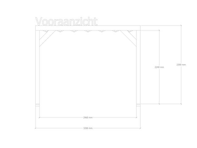 Douglas pergola 324 x 320 cm, verando, orgin - afbeelding 3 van  6