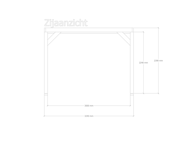 Douglas pergola 324 x 320 cm, verando, orgin - afbeelding 4 van  6