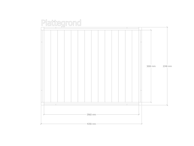 Douglas pergola, 324 x 320 cm verando, origin - afbeelding 2 van  6