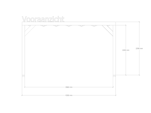 Douglas pergola, 324 x 320 cm verando, origin - afbeelding 3 van  6
