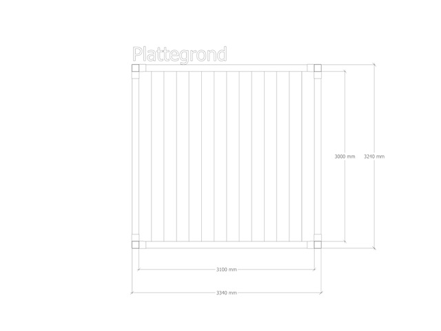 Douglas pergola, 324 x 334 cm verando, living - afbeelding 2 van  6