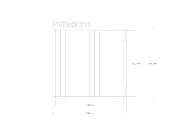 Douglas pergola, 324 x 334 cm verando, pure - afbeelding 2 van  6