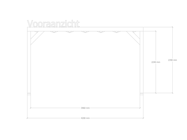 Douglas pergola 324 x 420 cm, verando, orgin - afbeelding 3 van  6