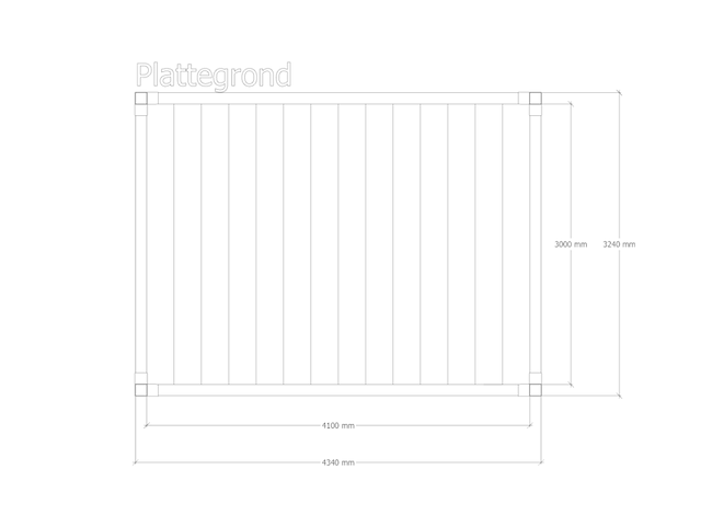 Douglas pergola, 324 x 434 cm verando, living - afbeelding 2 van  6