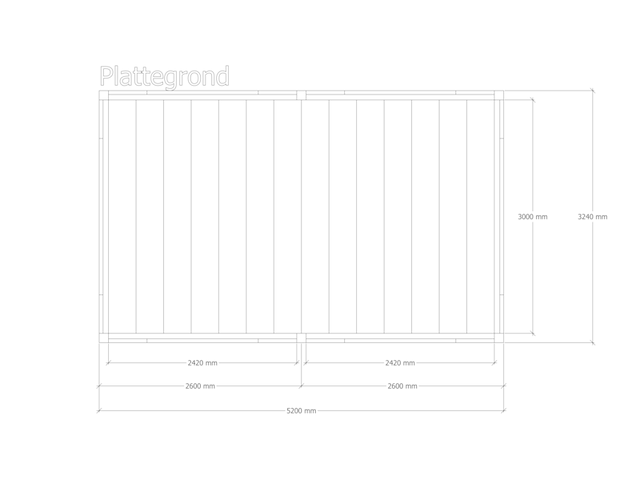 Douglas pergola 324 x 520 cm, verando, orgin - afbeelding 2 van  6