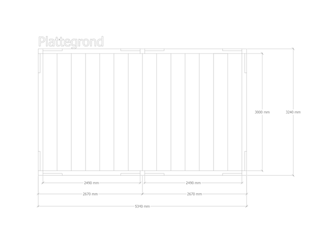 Douglas pergola, 324 x 534 cm verando, pure - afbeelding 2 van  6