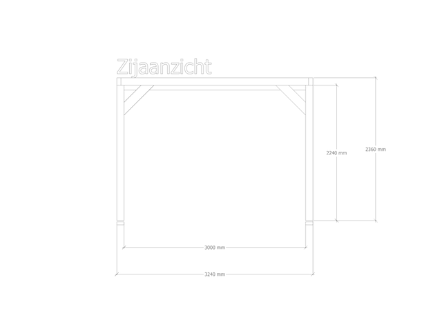 Douglas pergola, 324 x 534 cm verando, pure - afbeelding 4 van  6