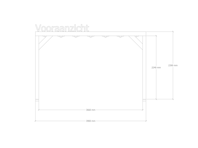Douglas pergola 404 x 390 cm, verando, orgin - afbeelding 3 van  6