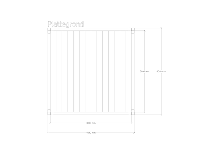 Douglas pergola, 404 x 404 cm verando, living - afbeelding 2 van  6