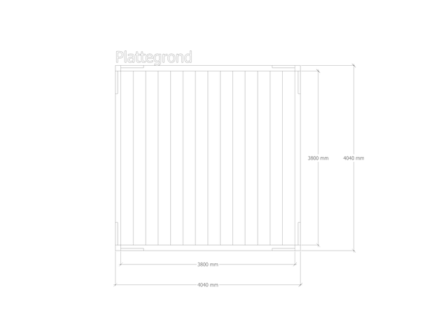 Douglas pergola, 404 x 404 cm verando, pure - afbeelding 2 van  6