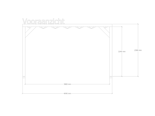 Douglas pergola, 404 x 404 cm verando, pure - afbeelding 3 van  6