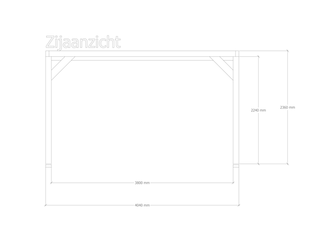 Douglas pergola 404x534cm verando, pure - afbeelding 4 van  6