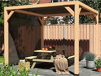 Douglas pergola met schaduwdoek - 400x300x232 cm - afbeelding 3 van  4
