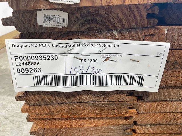 Douglas plank blokhutprofiel 300x19,5x2,8 cm (54x) - afbeelding 7 van  8